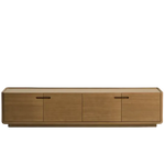 ARELIDA TV komoda od hrastovog furnira i masivnog hrastovog drva sa svijetlosmeđom završnom obradom 200 x 44 cm