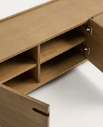 ARELIDA TV komoda od hrastovog furnira i masivnog hrastovog drva sa svijetlosmeđom završnom obradom 200 x 44 cm