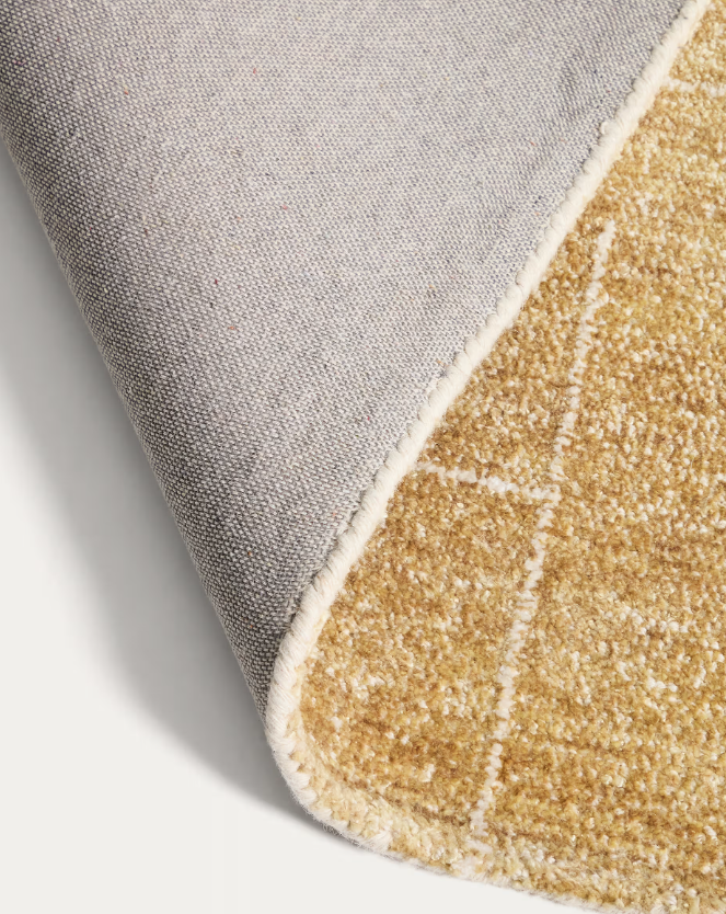 ELODA Tepih od vune i viskoze boje senfa 200 x 300 cm