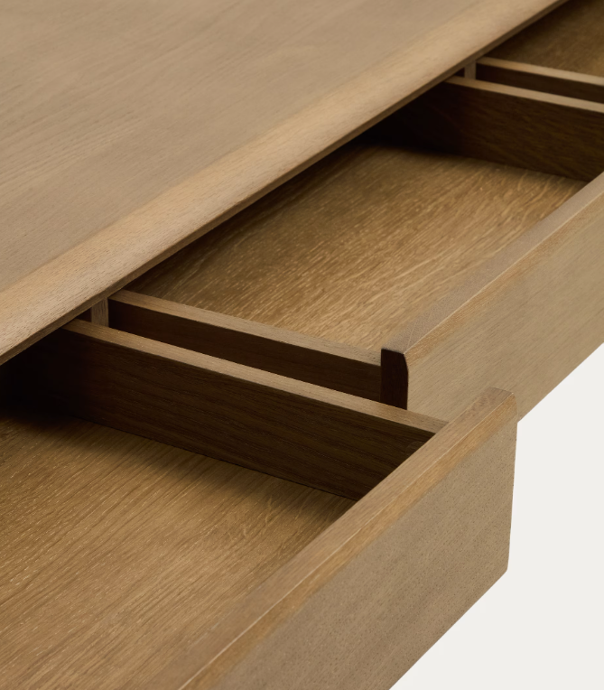 ARELIDA Stol od hrastovog furnira i masivnog hrastovog drva sa svijetlosmeđom završnom obradom 200 x 100 cm FSC Mix Credit