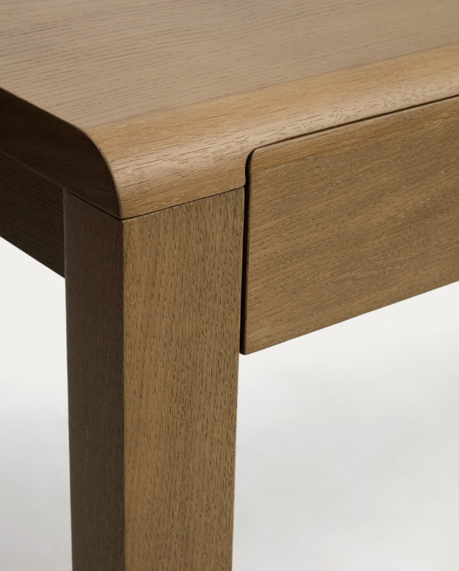 ARELIDA Stol od hrastovog furnira i masivnog hrastovog drva sa svijetlosmeđom završnom obradom 200 x 100 cm FSC Mix Credit