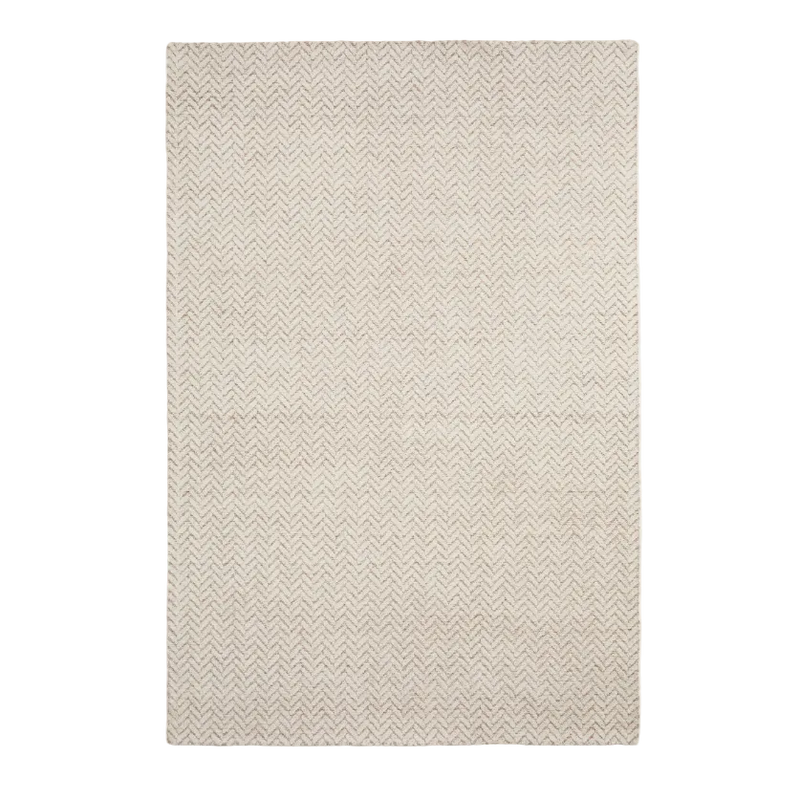 CALIRA Beige woven jacquard wool rug 300 x 200cm