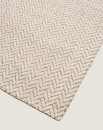 CALIRA Beige woven jacquard wool rug 300 x 200cm