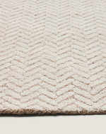 CALIRA Beige woven jacquard wool rug 300 x 200cm