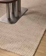 CALIRA Beige woven jacquard wool rug 300 x 200cm