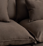 ANARELA taupe linen 2-seater modular sofa with removable cover 180cm