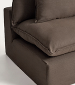 ANARELA taupe linen 2-seater modular sofa with removable cover 180cm