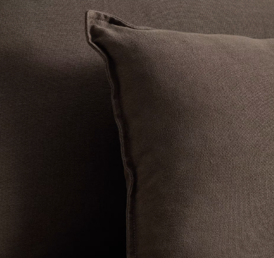 ANARELA taupe linen 2-seater modular sofa with removable cover 180cm