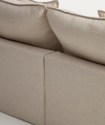ANARELA beige linen and viscose 2-seater modular sofa with removable cover 180cm
