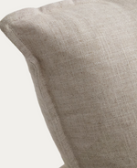 ANARELA beige linen and viscose 2-seater modular sofa with removable cover 180cm