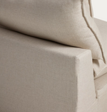 ANARELA beige linen and viscose 2-seater modular sofa with removable cover 180cm
