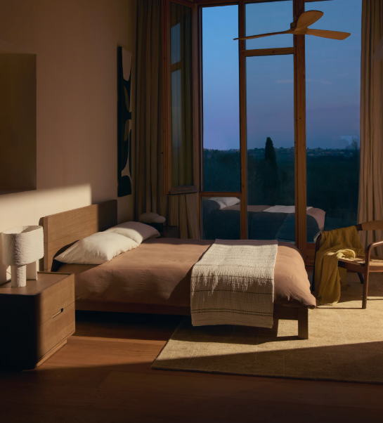 ARELIDA bed made of oak veneer and solid oak wood
