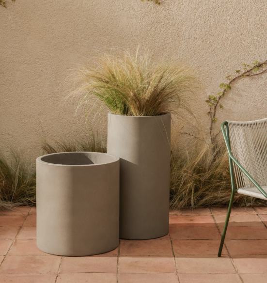 AIGUABLAVA grey cement planter Ø 42cm