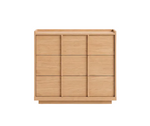 ONIX chest of drawers with 3 drawers, oak veneer, natural tone finish, 100 x 78 cm