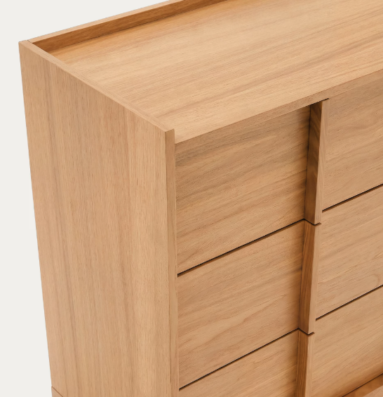 ONIX chest of drawers with 3 drawers, oak veneer, natural tone finish, 100 x 78 cm