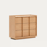 ONIX chest of drawers with 3 drawers, oak veneer, natural tone finish, 100 x 78 cm