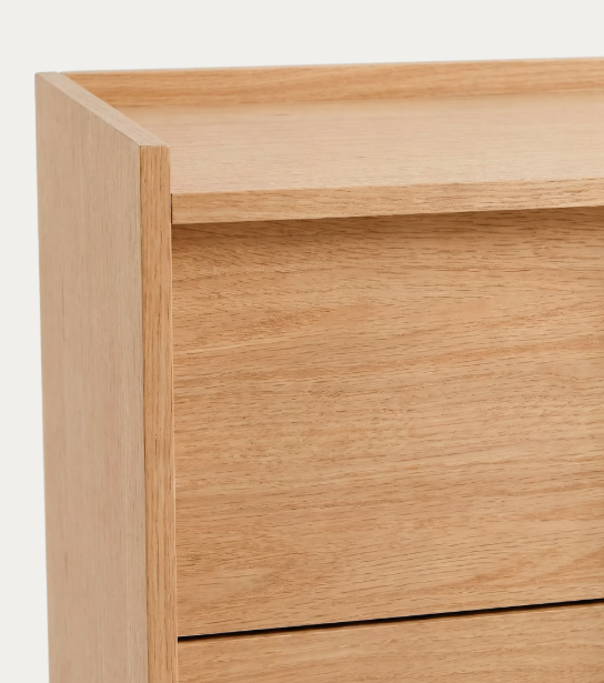ONIX chest of drawers with 3 drawers, oak veneer, natural tone finish, 100 x 78 cm