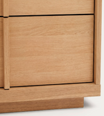 ONIX chest of drawers with 3 drawers, oak veneer, natural tone finish, 100 x 78 cm