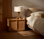 ONIX bedside table, 2 drawers, oak veneer in a natural tone finish, 60 x 47 cm
