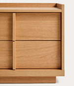 ONIX bedside table, 2 drawers, oak veneer in a natural tone finish, 60 x 47 cm