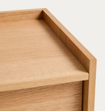 ONIX bedside table, 2 drawers, oak veneer in a natural tone finish, 60 x 47 cm