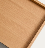 ONIX bedside table, 2 drawers, oak veneer in a natural tone finish, 60 x 47 cm