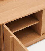 ONIX TV stand with an oak veneer in a natural tone finish, 200 x 45 cm