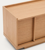 ONIX TV stand with an oak veneer in a natural tone finish, 200 x 45 cm