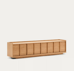 ONIX TV stand with an oak veneer in a natural tone finish, 200 x 45 cm