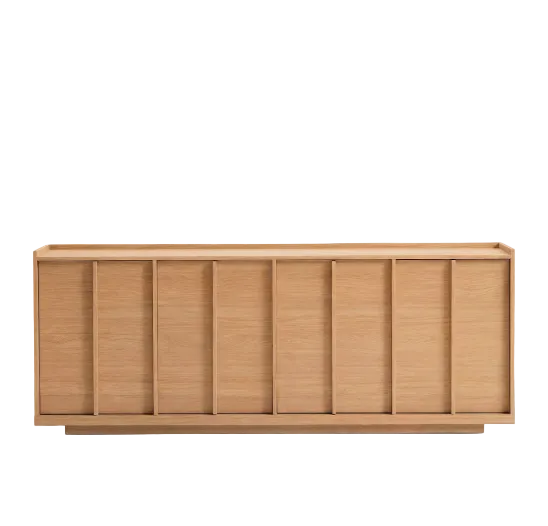 ONIX TV sideboard with an oak veneer in a natural tone finish, 200 x 80 cm