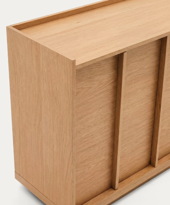 ONIX TV sideboard with an oak veneer in a natural tone finish, 200 x 80 cm