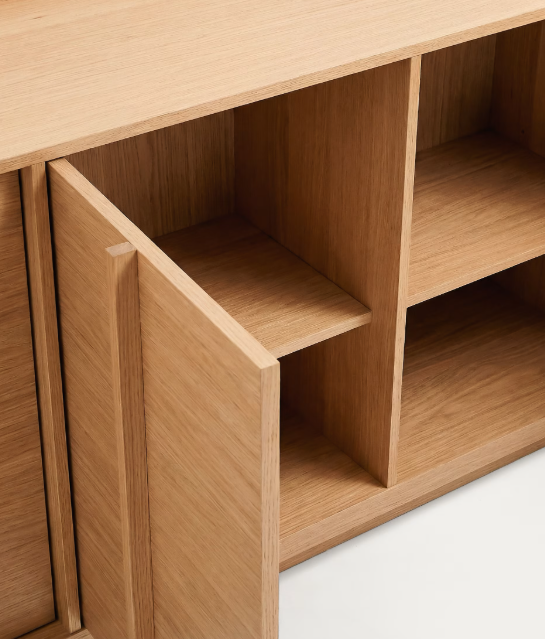 ONIX TV sideboard with an oak veneer in a natural tone finish, 200 x 80 cm