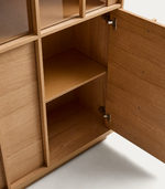 ONIX display cabinet in solid oak and oak veneer, natural tone finish, 100 x 170 cm