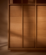 ONIX display cabinet in solid oak and oak veneer, natural tone finish, 100 x 170 cm