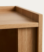 ONIX display cabinet in solid oak and oak veneer, natural tone finish, 100 x 170 cm