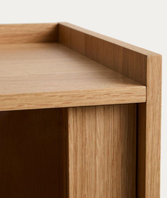 ONIX display cabinet in solid oak and oak veneer, natural tone finish, 100 x 170 cm