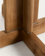 NIANI  Floor lamp in rubber wood with natural finish and ivory-coloured cotton lamp shade