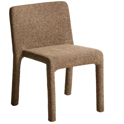 LORIA Stackable chair in chocolate brown chenille FSC 100%