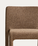 LORIA Stackable chair in chocolate brown chenille FSC 100%