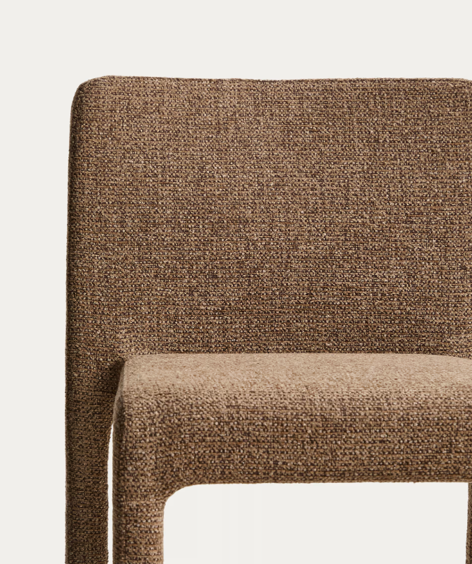 LORIA Stackable chair in chocolate brown chenille FSC 100%