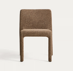 LORIA Stackable chair in chocolate brown chenille FSC 100%