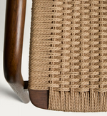 DERILE chair in solid oak wood with walnut finish and beige paper rope cord