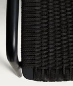 DERILE chair in solid oak wood with black finish and black paper rope cord