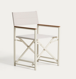 TISNO outdoor folding chair in ecru aluminium and ecru texteline