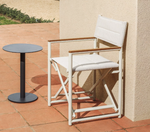 TISNO outdoor folding chair in ecru aluminium and ecru texteline