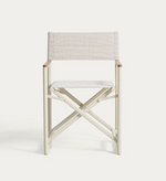 TISNO outdoor folding chair in ecru aluminium and ecru texteline