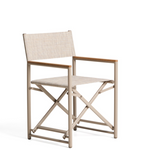 TISNO outdoor folding chair in taupe aluminium and taupe textelin