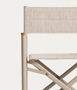 TISNO outdoor folding chair in taupe aluminium and taupe textelin