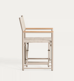 TISNO outdoor folding chair in taupe aluminium and taupe textelin