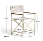 TISNO outdoor folding chair in taupe aluminium and taupe textelin